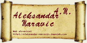 Aleksandar Maravić vizit kartica